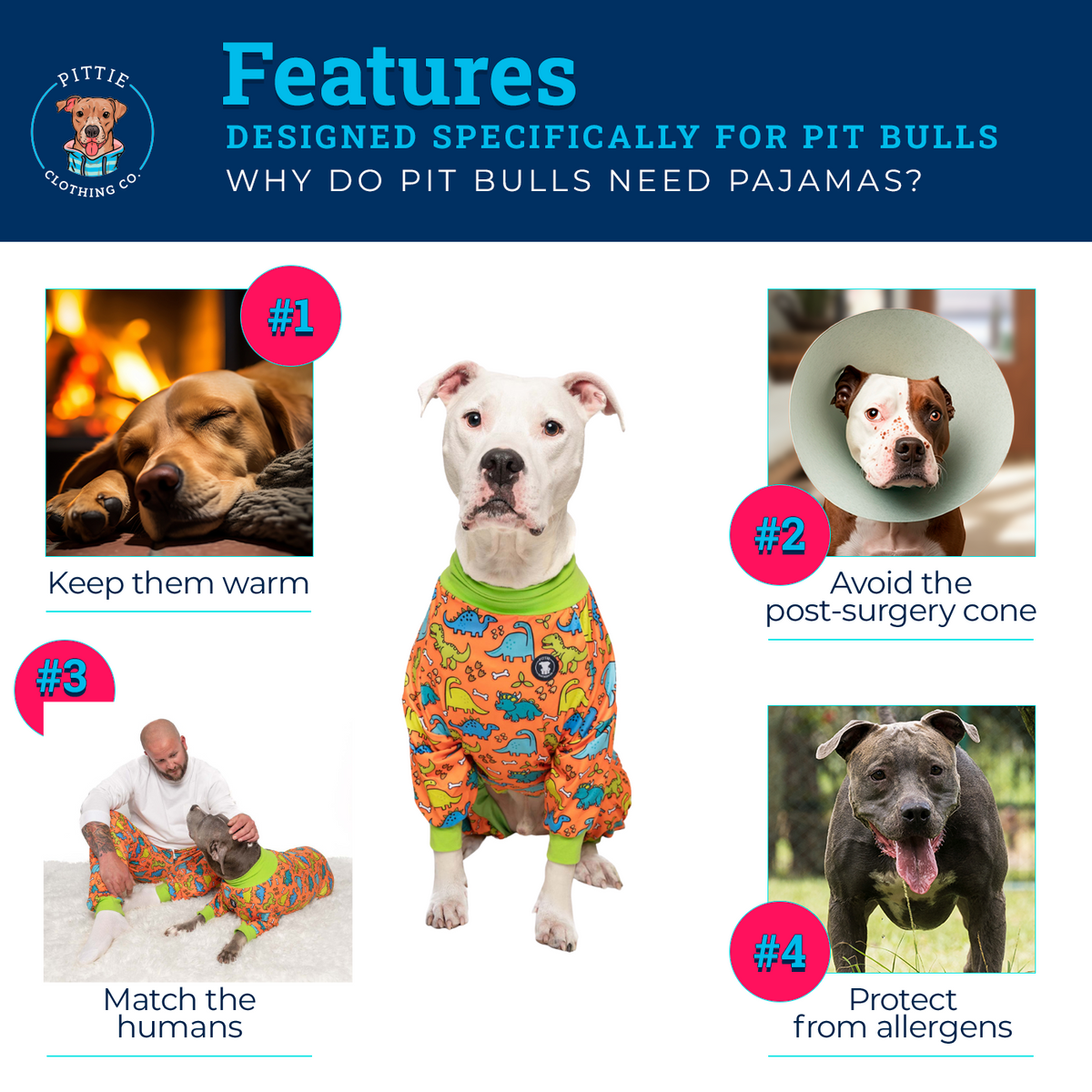 'Lazy Bones' Pit bull Pajamas