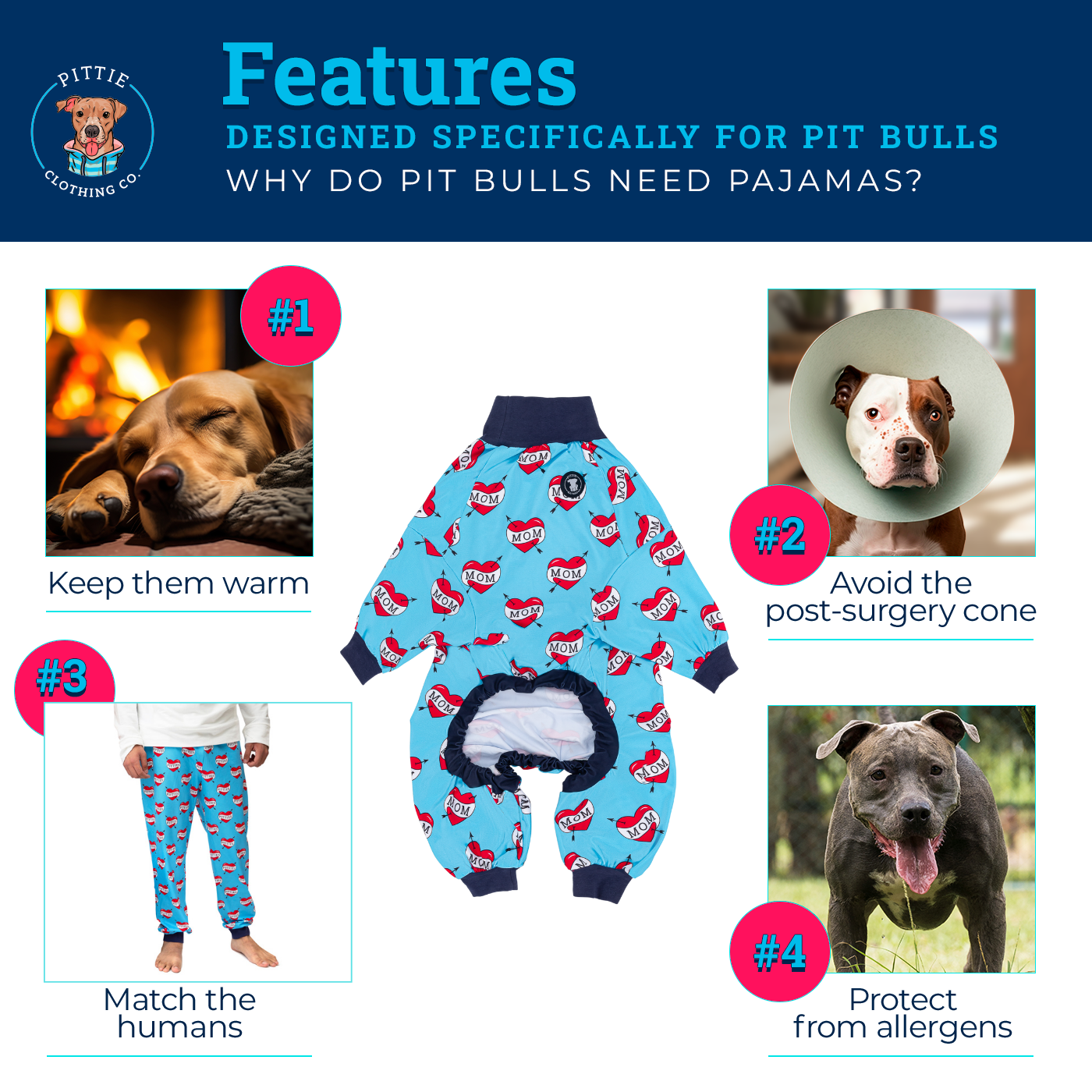 Quarterbark Sneak Pitbull Pajamas- FINAL SALE