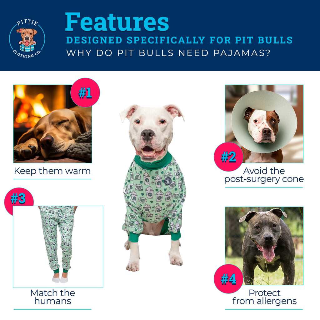 'Brews before Chews' Pit bull Pajamas- Green