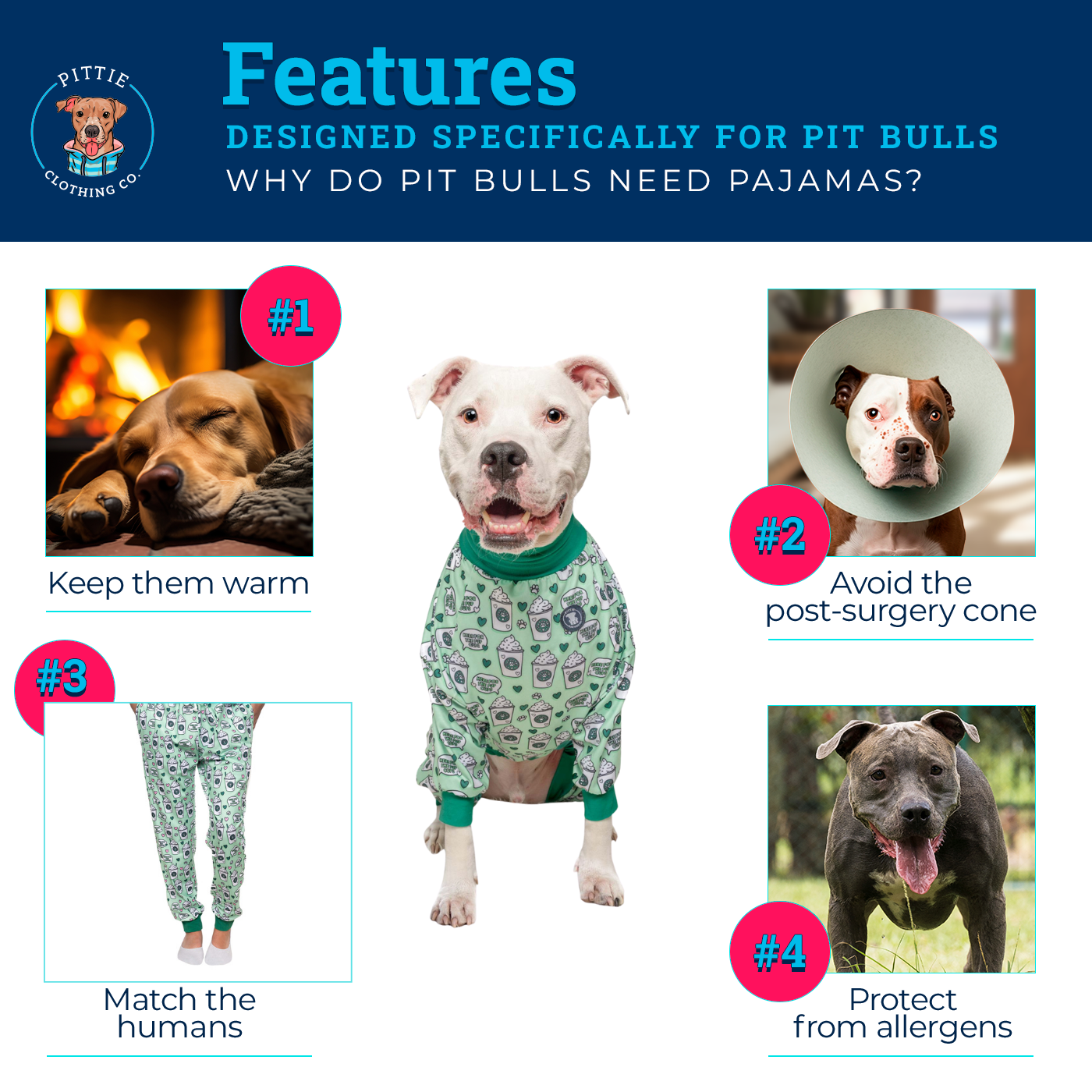 'Brews before Chews' Pit bull Pajamas- Green