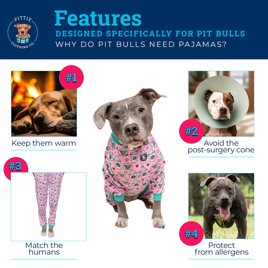 'Brews before Chews' Pit bull Pajamas- Pink