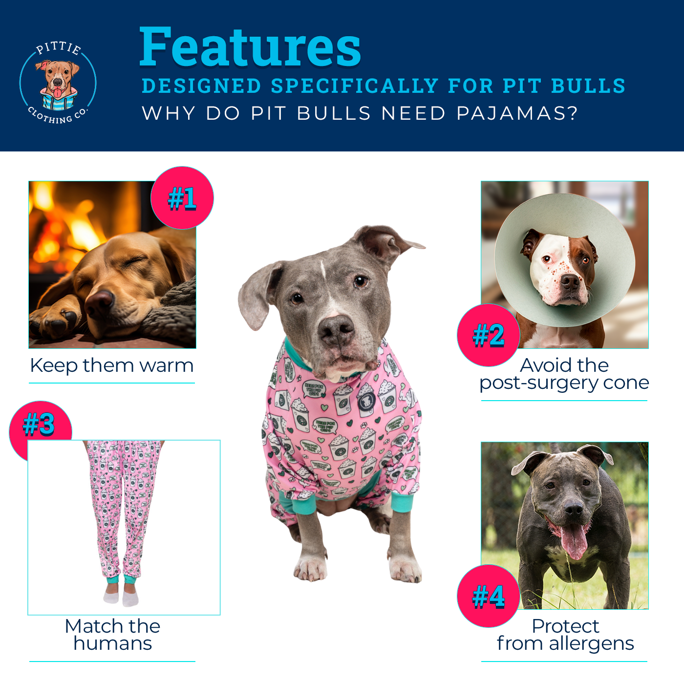 'Brews before Chews' Pit bull Pajamas- Pink