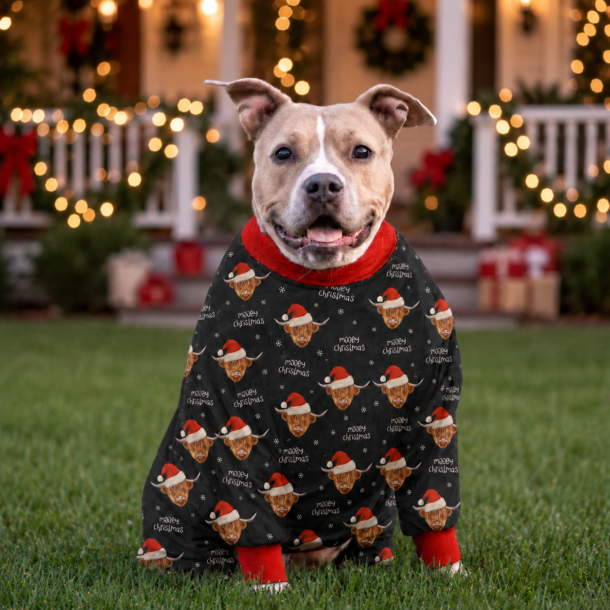 *PRE-ORDER* Mooey Christmas Pitbull Pajamas