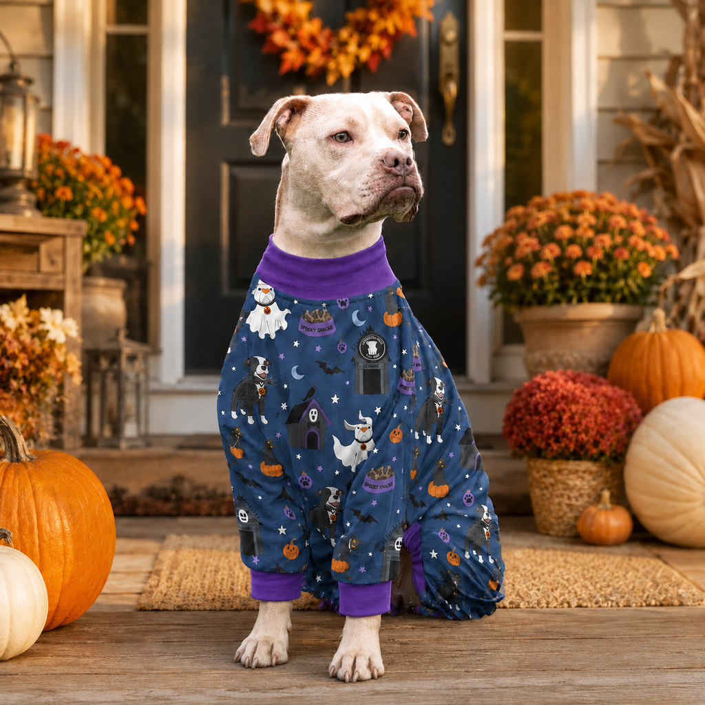 Nightmare Before Pitmas - Blue Pitbull Pajamas