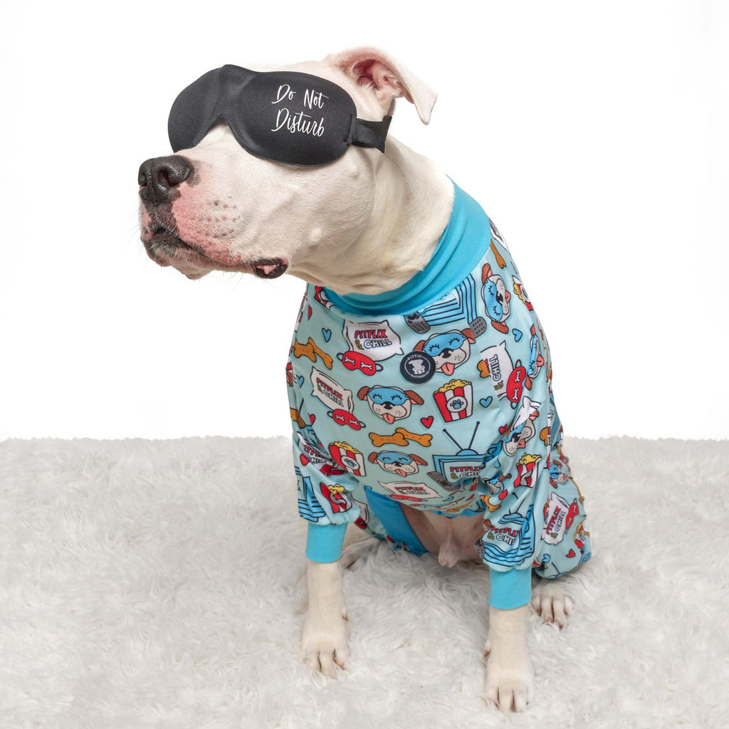 Blue 'Pitflix & Chill' Pit bull Pajamas