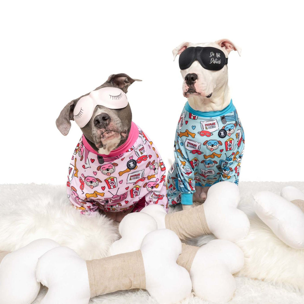 Blue 'Pitflix & Chill' Pit bull Pajamas