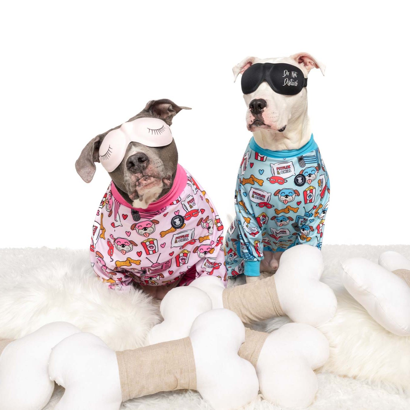 Blue 'Pitflix & Chill' Pit bull Pajamas