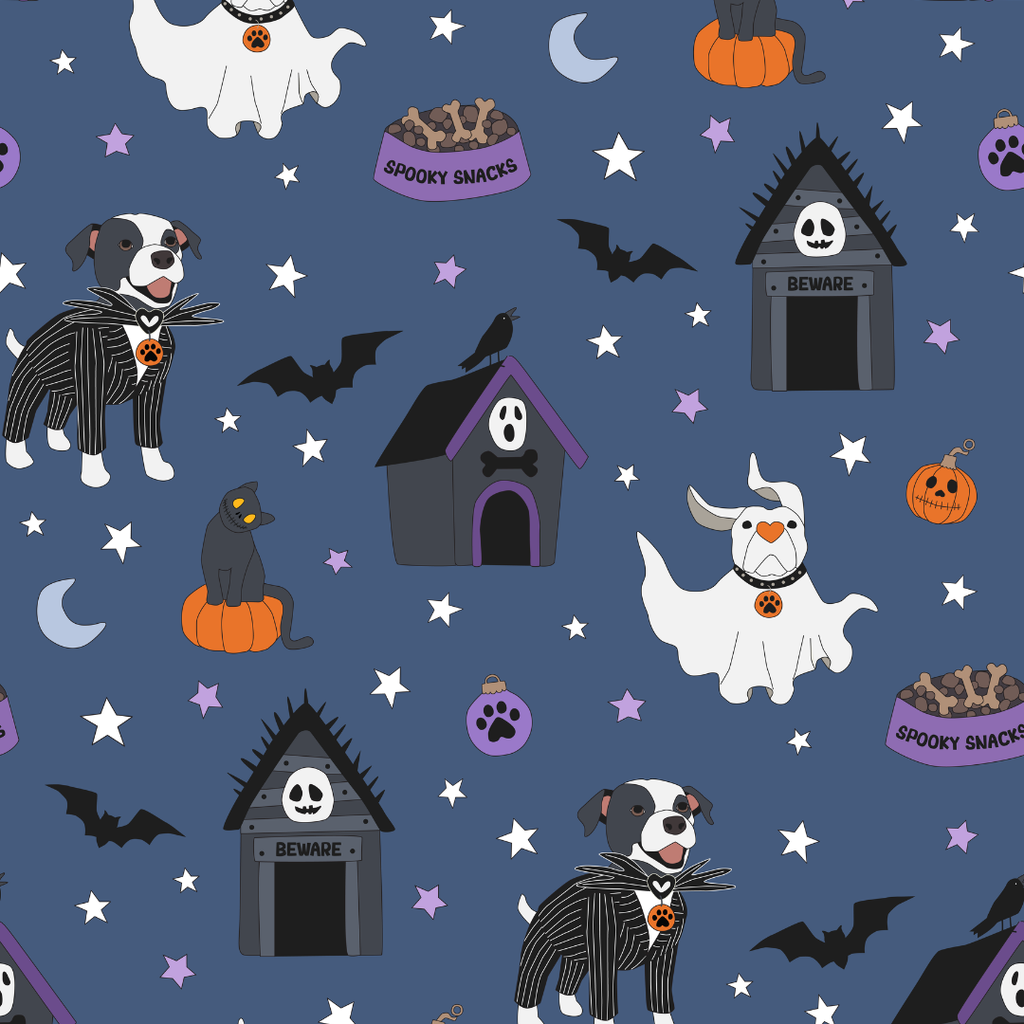Nightmare Before Pitmas - Blue Pitbull Pajamas