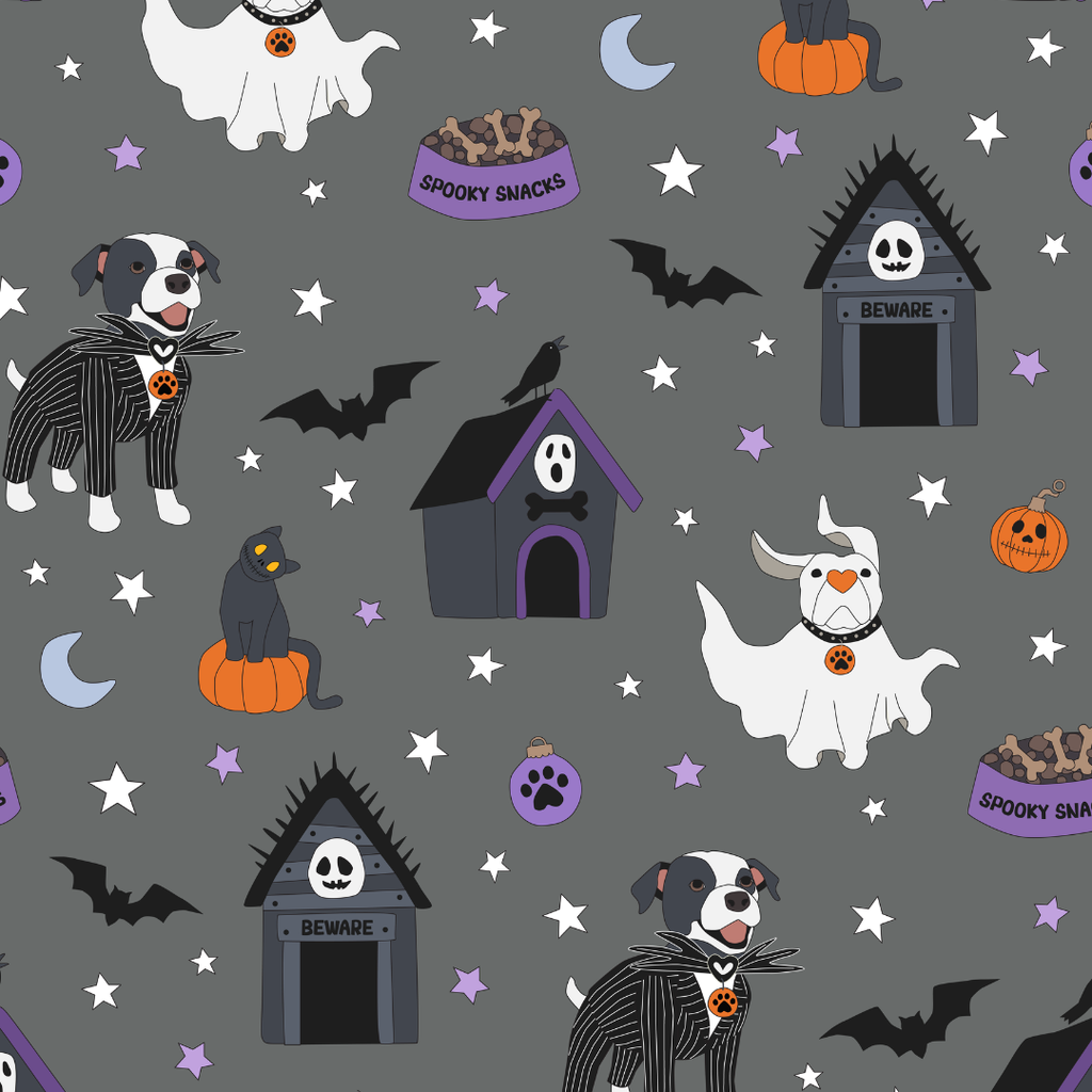 Nightmare Before Pitmas - Gray Pitbull Pajamas