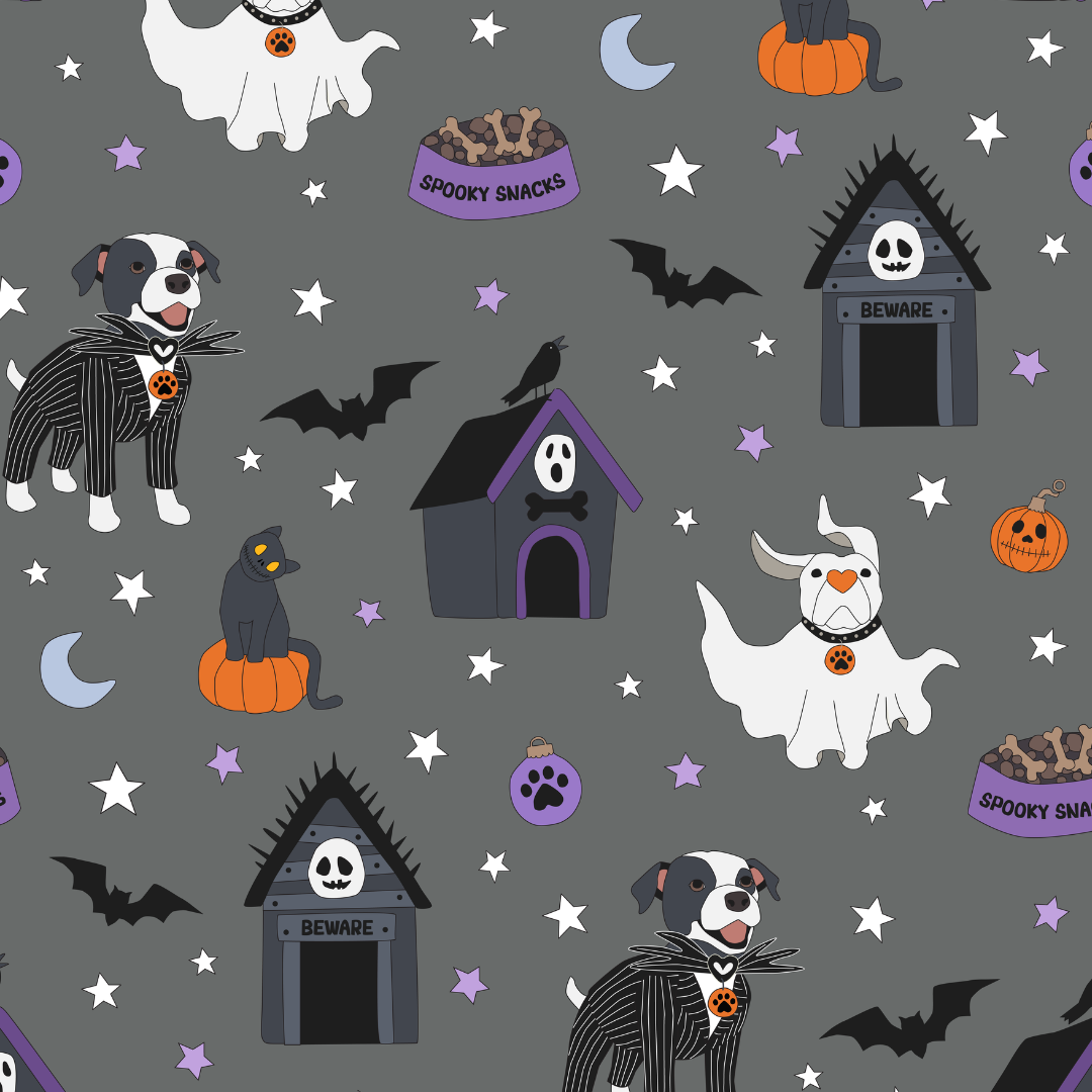 Nightmare Before Pitmas - Gray Pitbull Pajamas