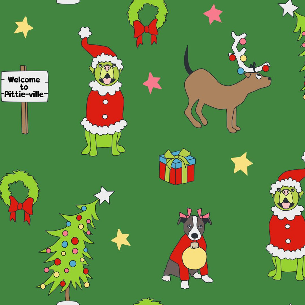 *PRE-ORDER* How the Pittie Stole Christmas- Green Pitbull Pajamas