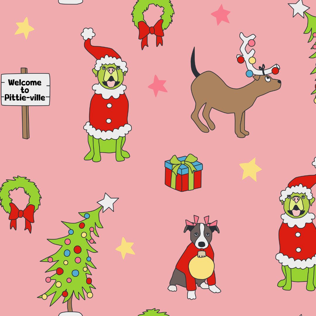 *PRE-ORDER* How the Pittie Stole Christmas- Pink Pitbull Pajamas