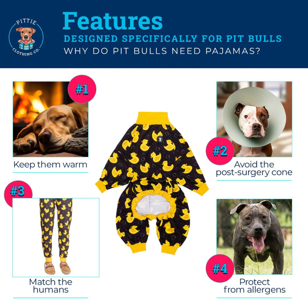 Black 'So Ducking Cute' Pit bull Pajamas