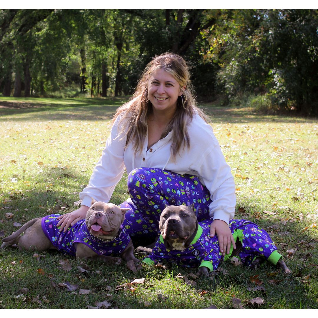 Extra Furrestrial Pit bull Pajamas- Green