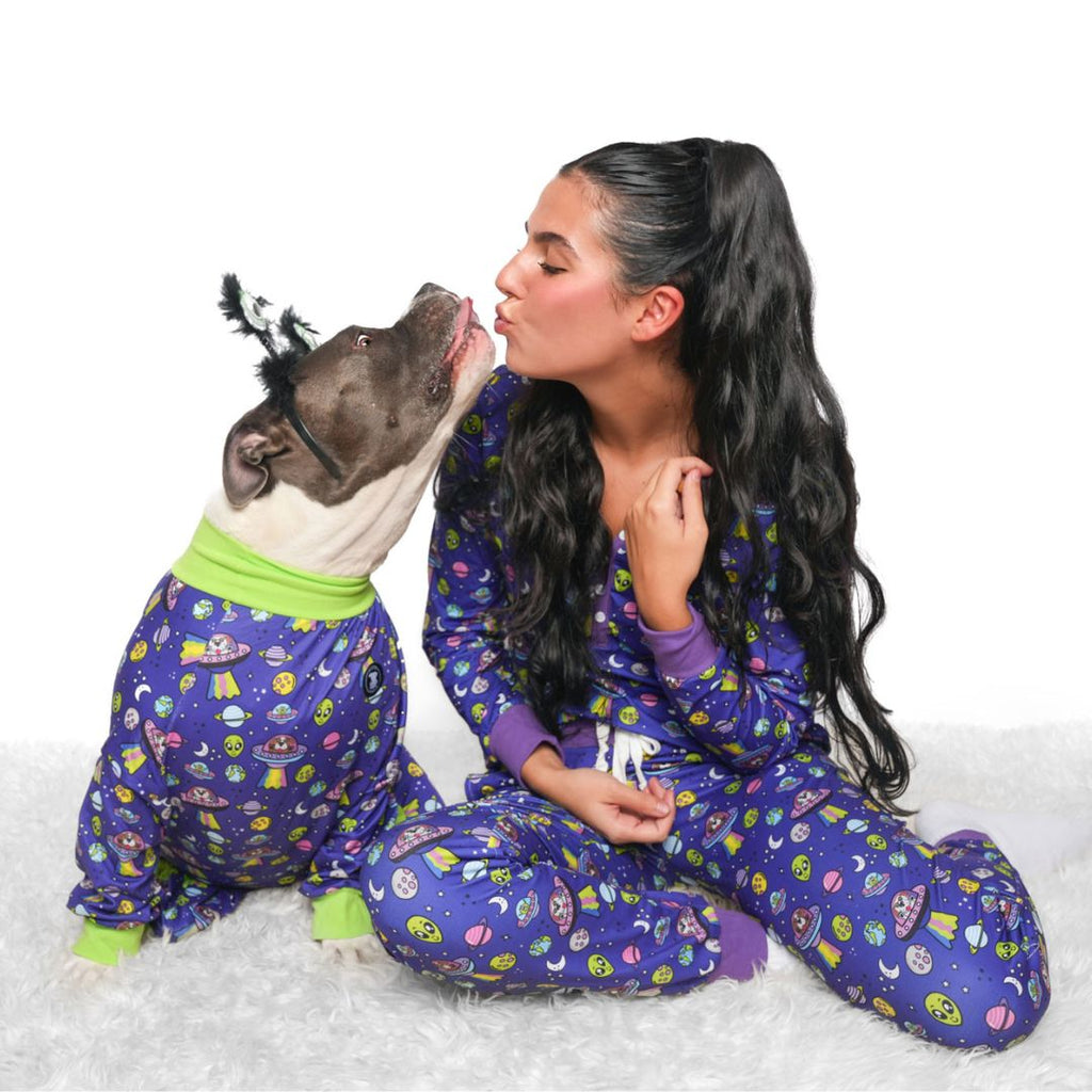 Extra Furrestrial Pit bull Pajamas- Green